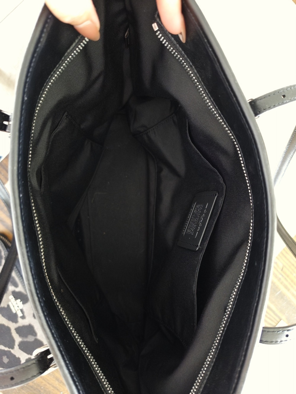Coach Leopard Print Tote Bag in Black/Grey With Matching Wallet - Picture 8 of 10